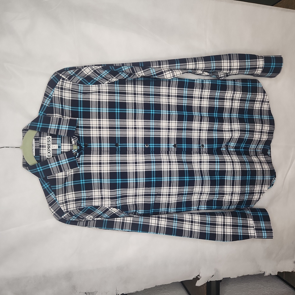 Express Men's Plaid Dress Shirt